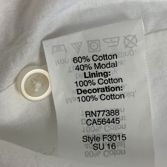 Madewell | white eyelet trim shift dress size 00 - Picture 4 of 5